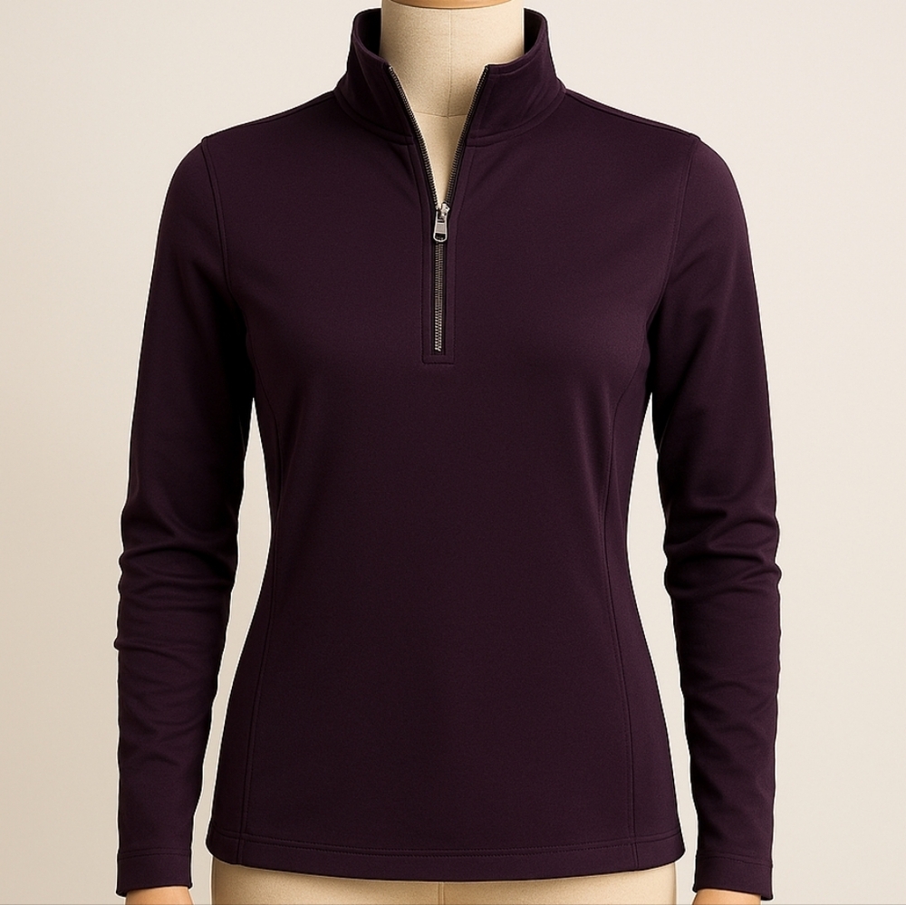 Talbots Pima Cotton Modal Quarter‑Zip Pullover – Size Small